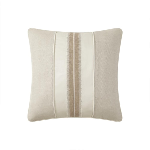 Arderra Ivory Polyester 20 in. x 20 in. Decorative Pillow