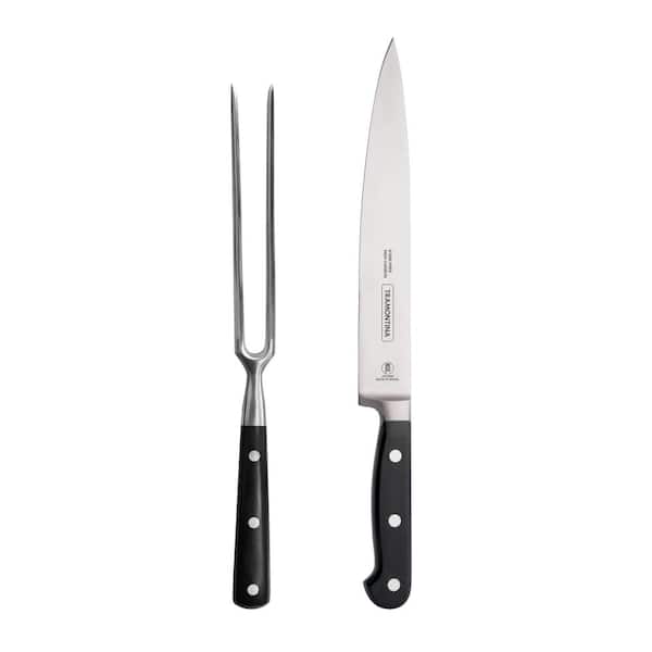 2pc Carving Set - Crimson G10 8 Carving Knife and 8 Carving Fork Combo -  Ergo Chef Knives