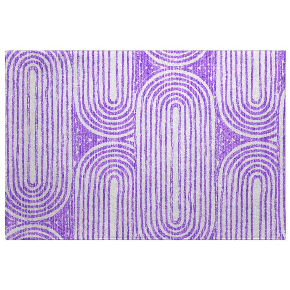 Dream Shag Premium Machine Washable Abstract ADS540 Purple 3 ft. x 4 ft. Area Rug price history on PriceWatchPro