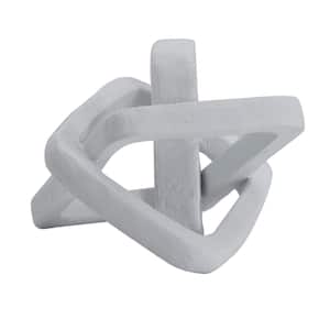10.25 in. Decorative Resin 3-Link Knot in White