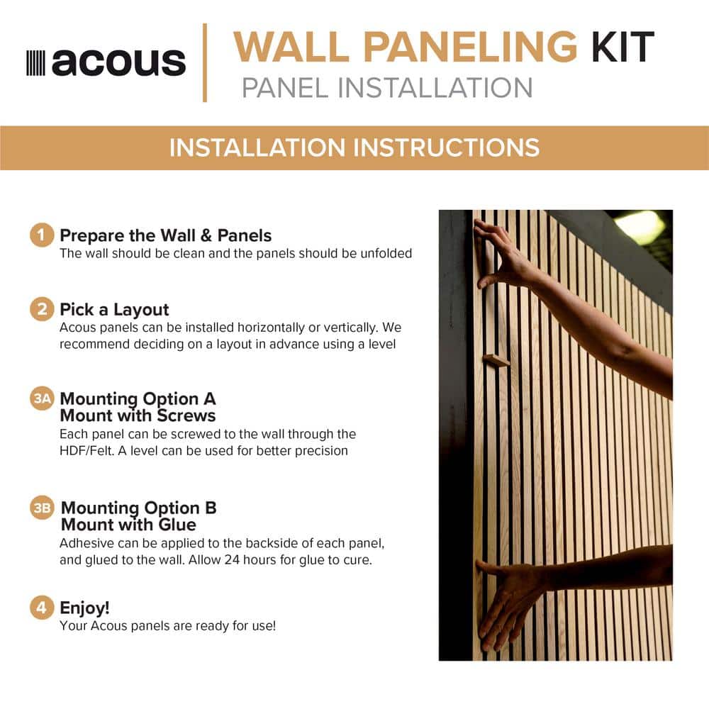 Light Oak 12'' x 96'' Foldable Wall Panels with Horizontal Slats