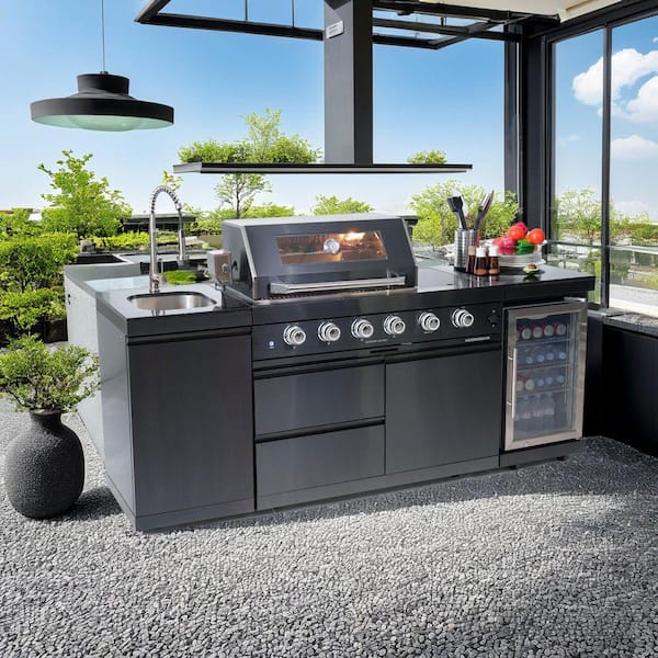 BBQコンロ 46 in. 4-Burner 72000 BTU Deluxe Stainless Steel Natural Gas