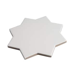 Seville 7 in. x 7 in. Matte Pure White Porcelain Star Wall and Floor Tile (5.31 sq. ft./case)-34 Pack