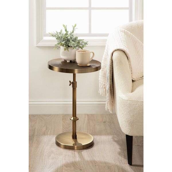 Kate and Laurel Engles 14 in. Gold Round Metal End Table Kate and Laurel Engles 14 in. Gold Round Metal End Table