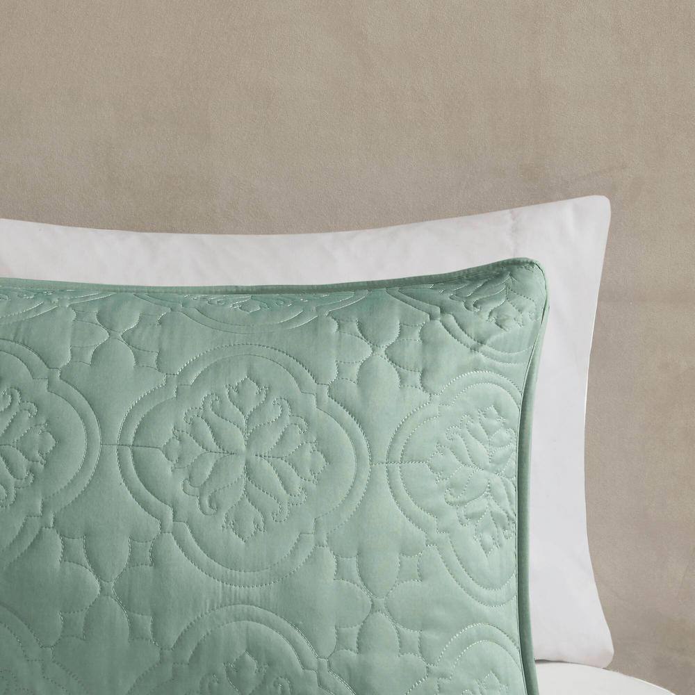 Seafoam King Reversible Microfiber Bedspread Set