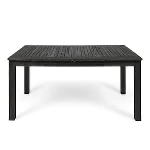 Nestor Dark Gray Rectangular Wood Expandable Outdoor Dining Table
