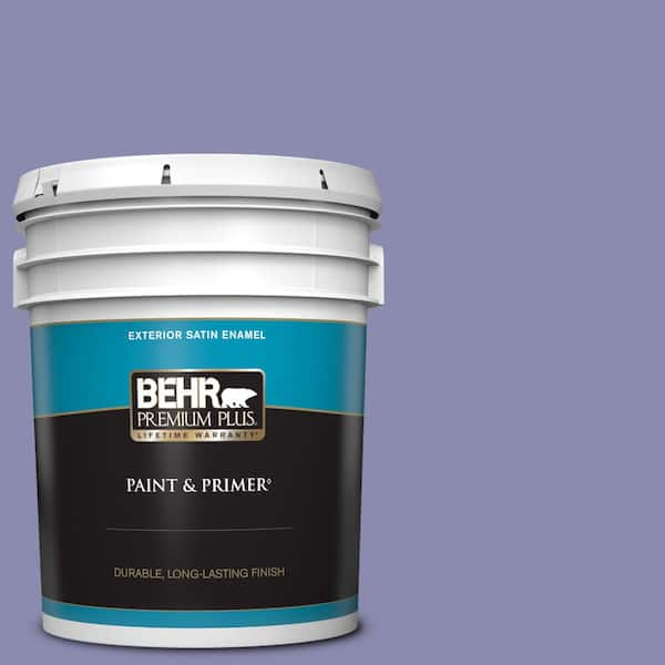 BEHR PREMIUM PLUS 5 gal. #M550-5 Violet Aura Satin Enamel Exterior Paint & Primer