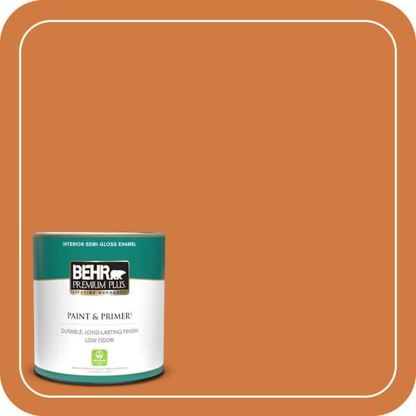 BEHR PREMIUM PLUS 1 qt. #250D-6 Maple Leaf Semi-Gloss Enamel Low Odor Interior Paint & Primer