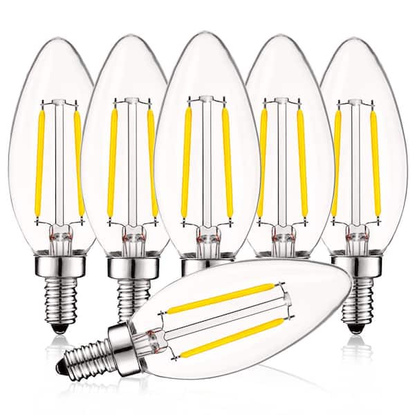 LUXRITE 40-Watt Equivalent B10 Dimmable LED Bulbs UL Listed 4000K Cool White (6-Pack)