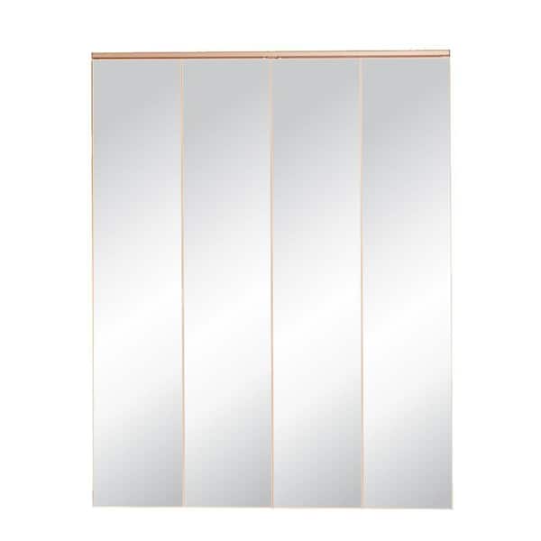 TRUporte 321 Series 30 in. x 80 in. Steel Full-Lite White Frameless Mirror Bi-fold Door