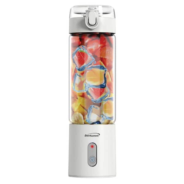 17 oz. Single Speed White Portable Glass Blender