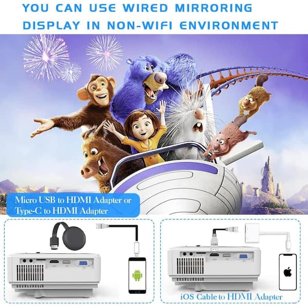 Lukyamzn 1920 x 1080 Full HD WiFi & Bluetooth Mini Portable