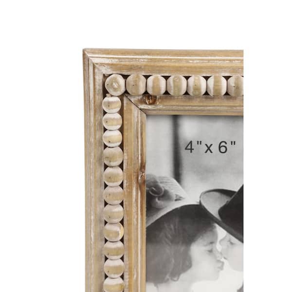 SESEAT 4x6 Wall Hanging Picture Frames Collage with 4 Opening Distressed  White Frames