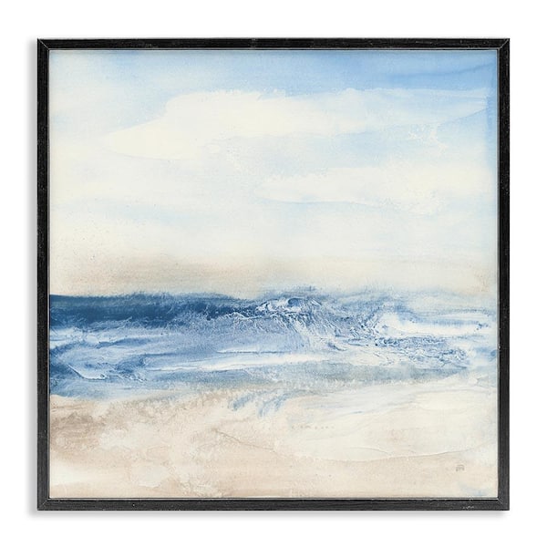Abstract Surf and Sand by Chris Paschke Black Framed Coastal Giclee Art Print 24 in. x 24 in.