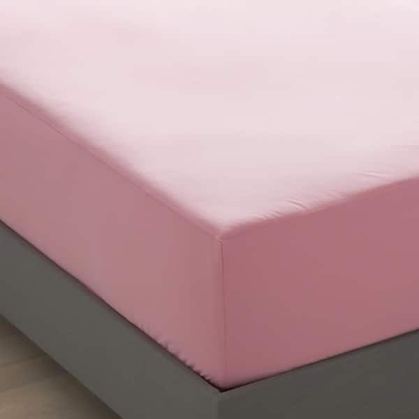 The Company Store Company Cotton Jersey Knit Waterproof Pink Cotton Twin-XL Fitted Sheet