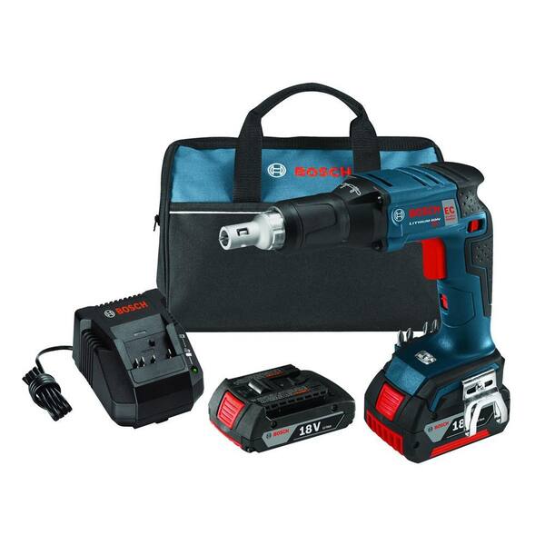 Bosch 18 Volt Lithium-Ion Cordless Electric Brushless Screw Gun Kit with (1) 4.0 Ah Battery and (1) 2.0 Ah Battery