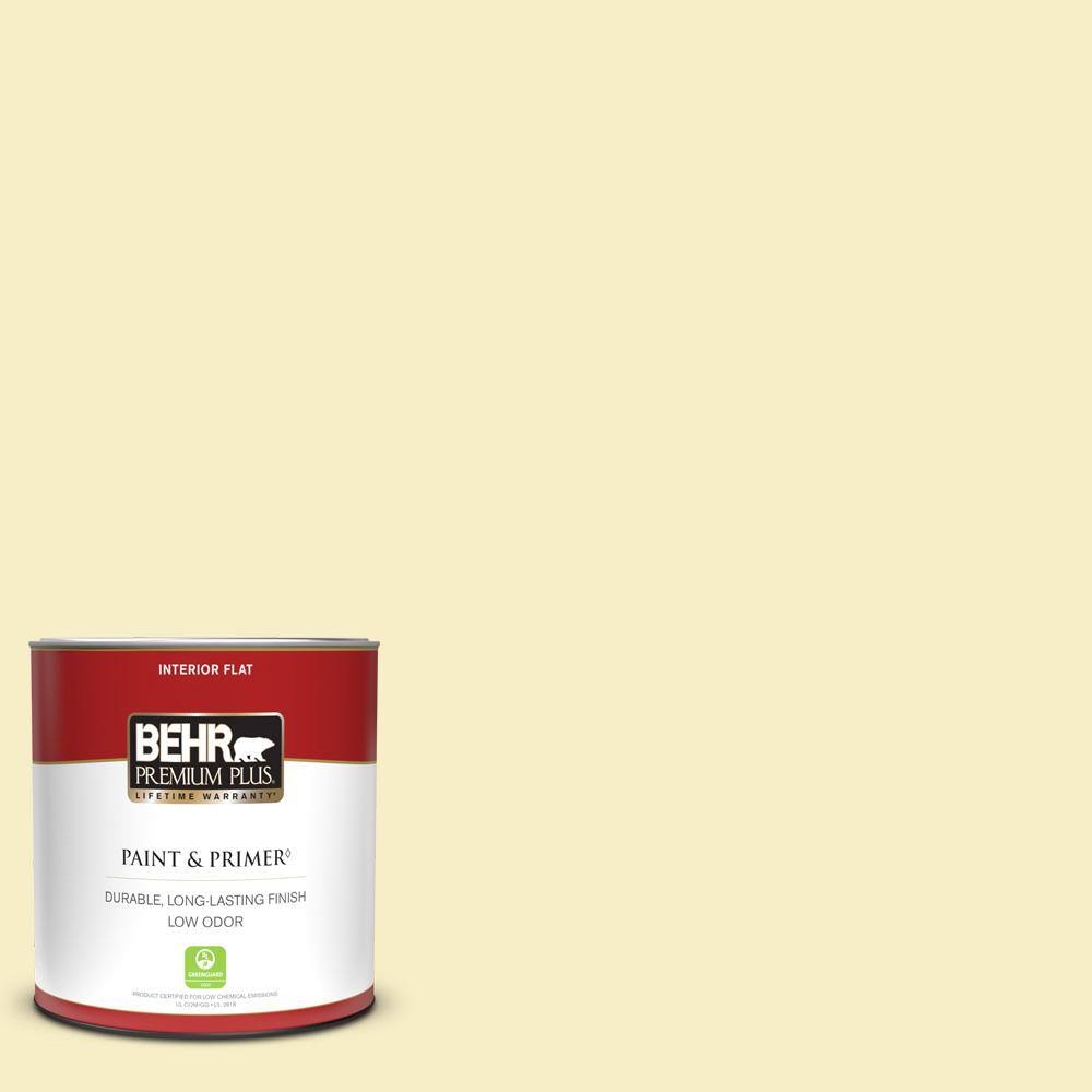 BEHR PREMIUM PLUS 1 qt. 390C2 Garlic Clove Flat Low Odor Interior Paint & Primer 105004 The