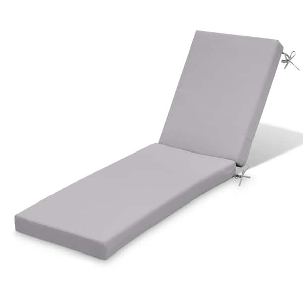 Unbranded 71.5 in. x 20.5 in. 1-Piece Outdoor Chaise lounge Cushion in Light Gray