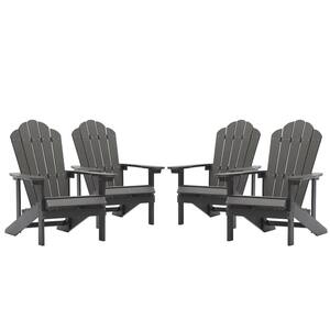 Gray Reclining Platic Adirondack Chair (Set of 4)