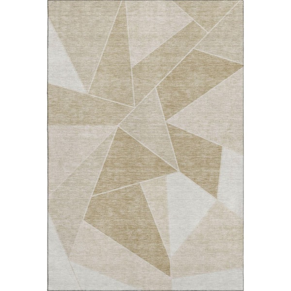 Addison Rugs Mayfield Premium Machine Washable Indoor/Outdoor Geometric AMF636 Beige 5 ft. x 7 ft. 6 in. Area Rug
