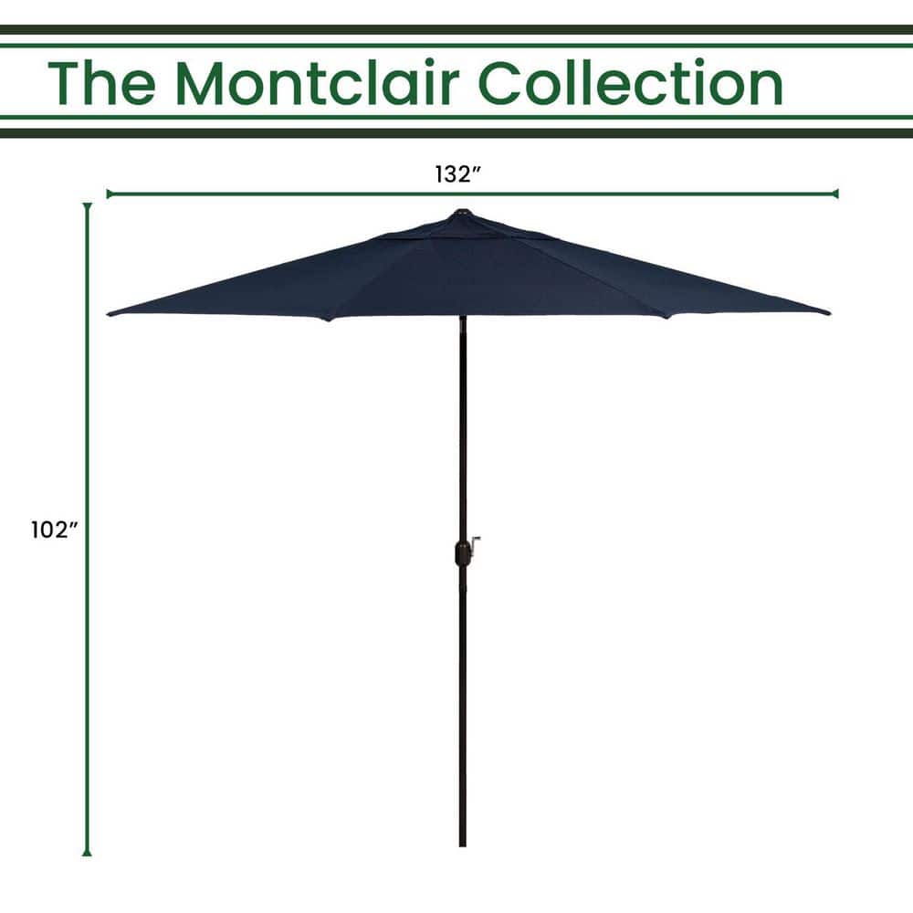 Montclair 11-Foot Navy Blue Aluminum Market Patio Umbrella