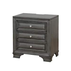 Brandt Gray Transitional Style Nightstand