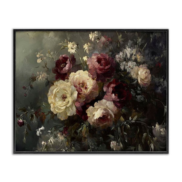 Floral Decadence Bouquet by Petal Prints Design Black Framed Nature Giclee Art Print 24 in. x 30 in.