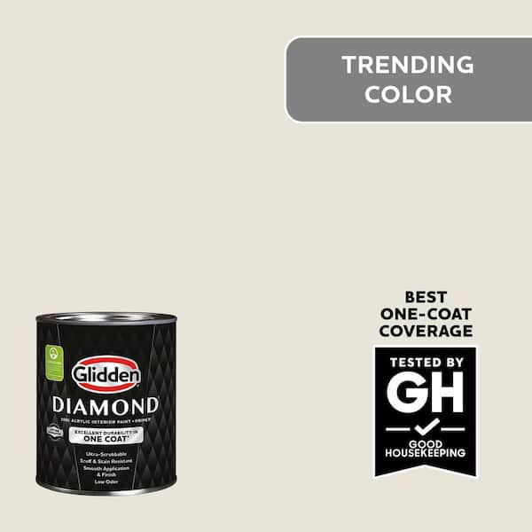 Glidden Diamond 1 qt. PPG1024-1 Off White Satin Interior Paint with Primer