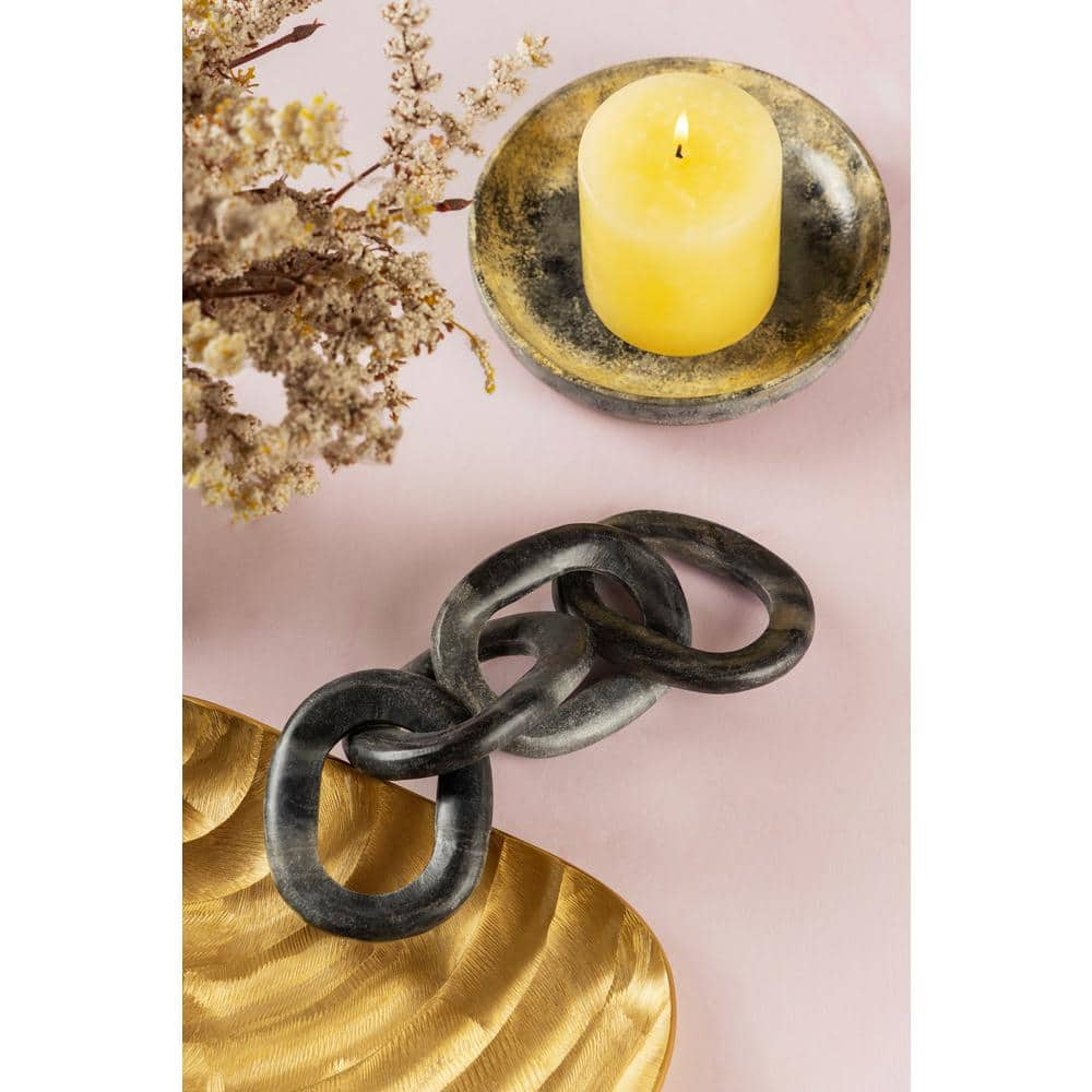 Three Link Decorative Chain Black Marble - Foreside Home & Garden