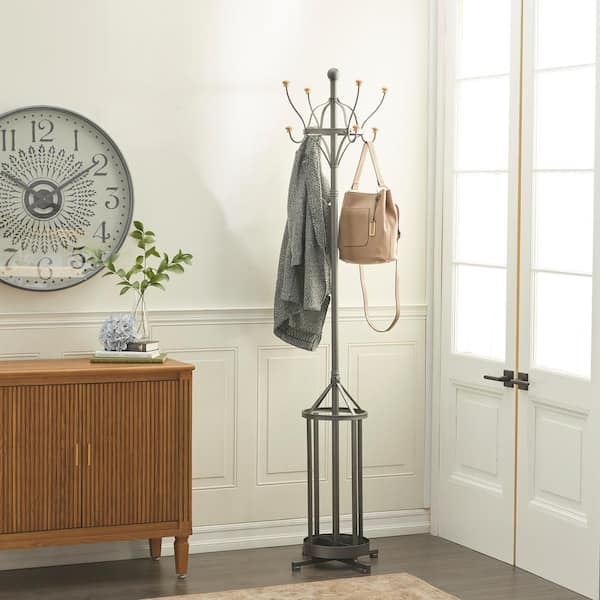 Litton Lane Black Industrial Metal Coat Rack
