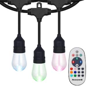 15-Light 36 ft. Outdoor Plug-in Integrated LED Color Change Edison String -Light