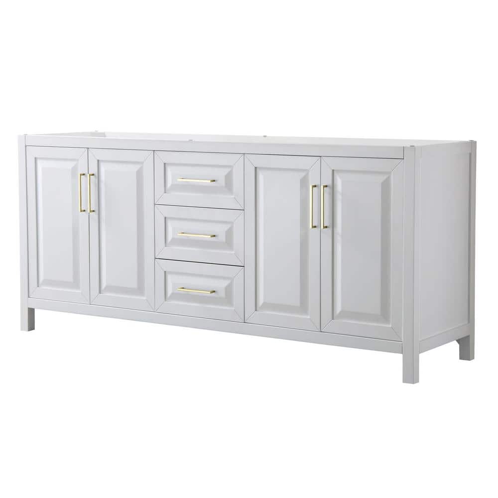 Daria 78.75 in. W x 21.5 in. D x 35 in. H Bath Vanity Cabinet without Top in White price history on PriceWatchPro