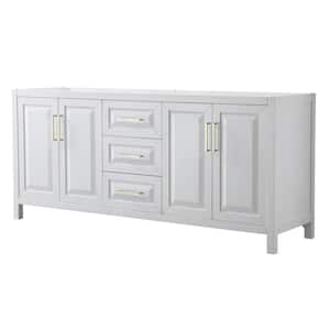 Daria 78.75 in. W x 21.5 in. D x 35 in. H Bath Vanity Cabinet without Top in White