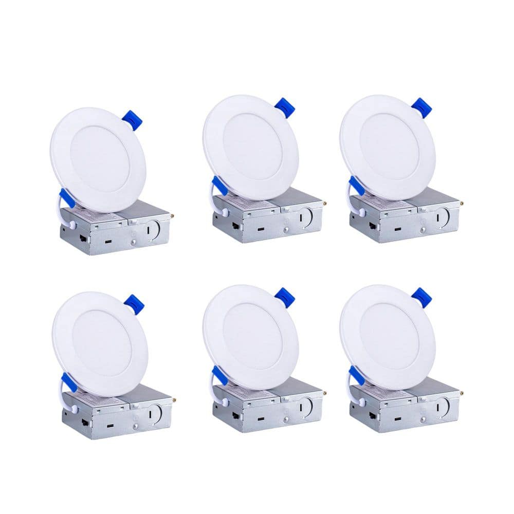 4.7 in. Can Less Integrated LED Recessed Light with Night Light, 9-Watt 800 Lumens, 5CCT 2700K-5000K, White (6-Pack) price history on PriceWatchPro