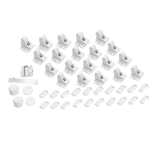 20 Pack Magnetic Cabinet Locks, Safety Protection for Cupboard Latches, Adhesive for Easy Installation without Drilling