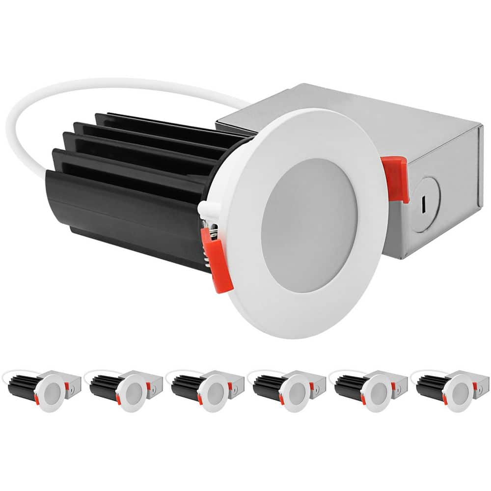 2 In. Integrated LED Recessed Canless Light with Waterproof Interchangeable Trim, 5CCT 1000LM 15W CRI80, Dimmable 6 Pack price history on PriceWatchPro