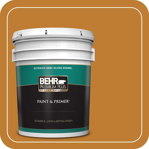 BEHR PREMIUM PLUS 5 gal. #S-H-310 Autumn Fest Semi-Gloss Enamel Exterior Paint & Primer