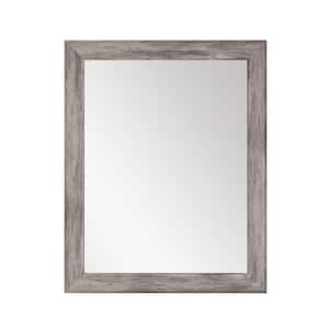 Weathered 33 in. W x 39 in. H Framed Rectangular Bathroom Vanity Mirror in Weathered Gray