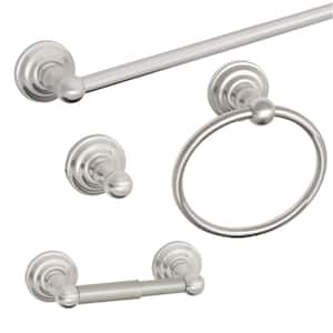 Calisto 4-Piece Bathroom Hardware Accessory Kit in Satin Nickel