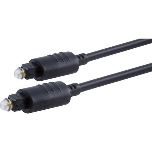 Philips 5 ft. Toslink Fiber Optic Audio Cable with Mini Toslink Adapter in Black