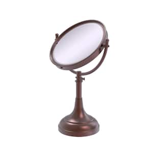 Height Adjustable 8 in. Vanity Top Makeup Mirror 3x Magnification in Antique Copper