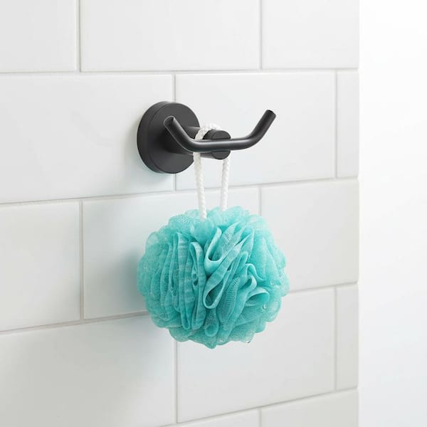 J-hook Double Robe/Towel Hook in Matte Black