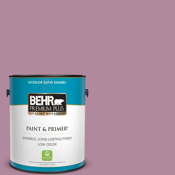BEHR PREMIUM PLUS 1 gal. #690D-5 Winsome Rose Satin Enamel Low Odor Interior Paint & Primer
