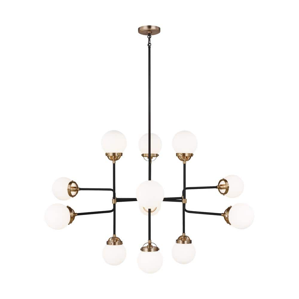 Generation Lighting 3187912 Cafe 12 Light 47  Wide Abstract Chandelier - Brass