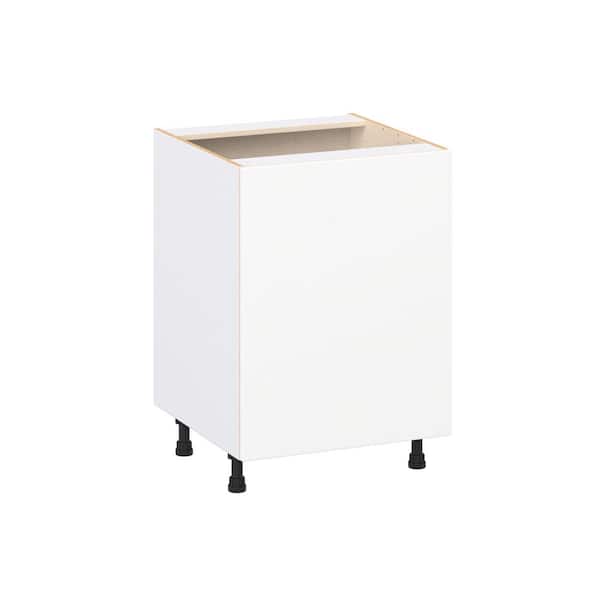 Timberline 24 in. W x 24 in. D x 34.5 in. H Assembled Slab Sink Base Kitchen Cabinet in Bright White