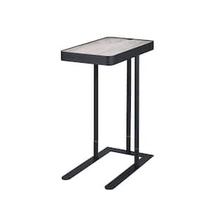 Sookie 19.75 in. Sand Black Coating and Light Gray Wood Side Table