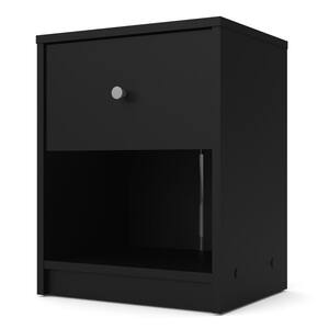 Portland Black 1-Drawer Nightstand