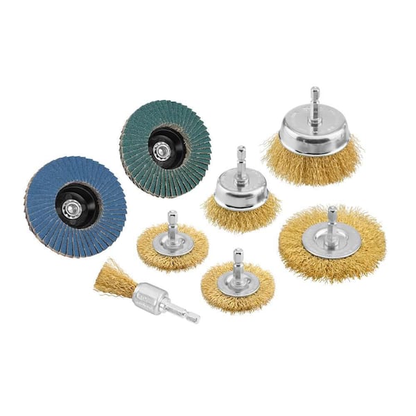 Material Removal Set with (6) Wire Wheels and (2) Flap Discs (8-Pieces)