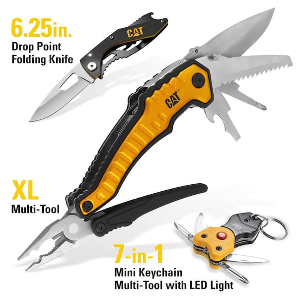 MultiTool Keychain Knife, Small Pocket Strap Cutter, Razor Sharp Serrated  EDC