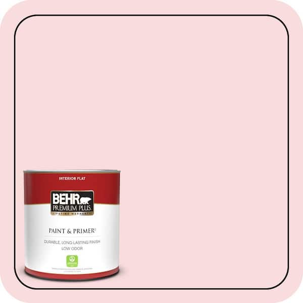 BEHR PREMIUM PLUS 1 qt. #130C-1 Powdered Blush Flat Low Odor Interior Paint & Primer
